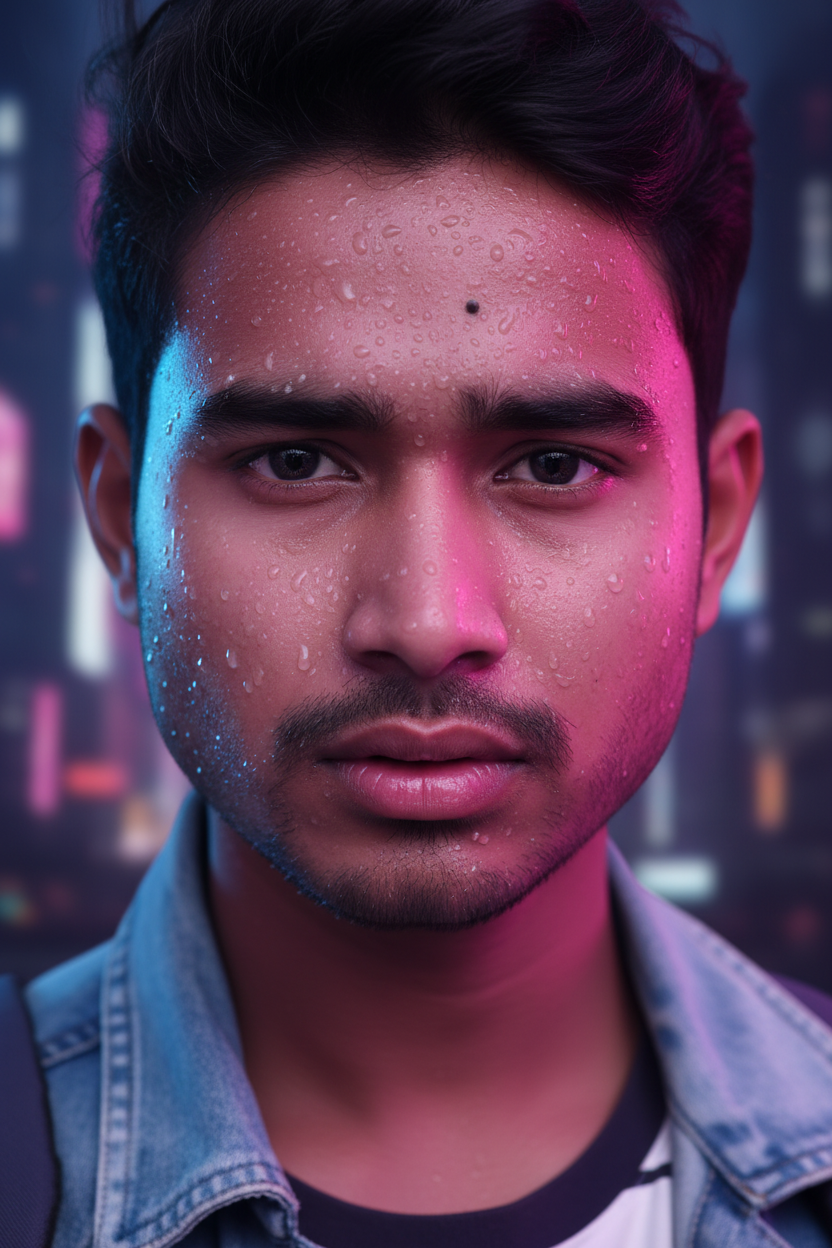 Futuristic Neon Portrait