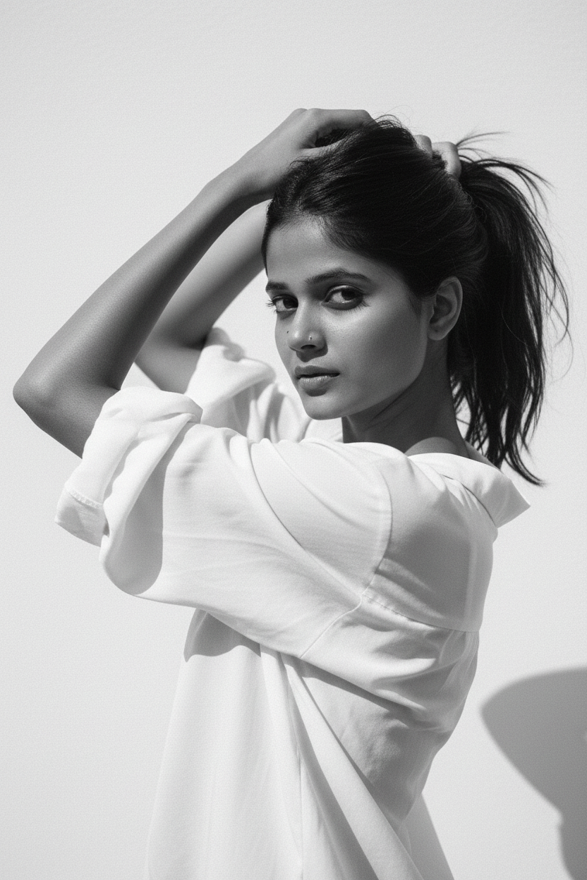 Black & White High-Fashion Portrait