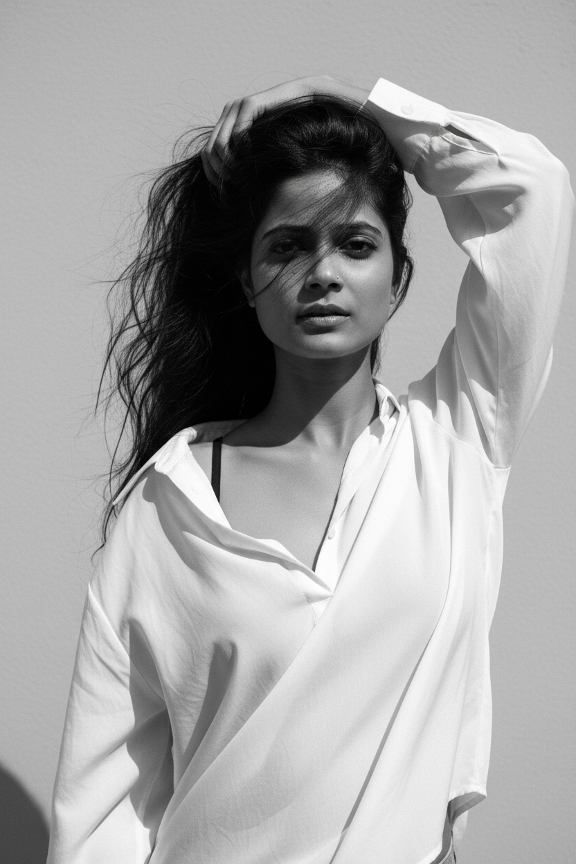 Black & White Fitness Editorial Portrait